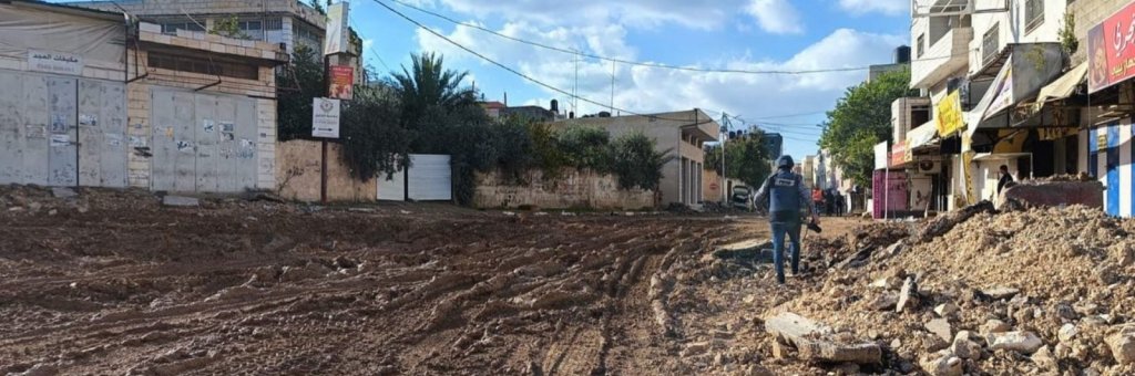 Ett totalförstört område i Jenin flyktingläger