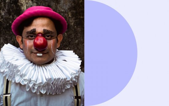 Bild på Rupesh i clownnäsa